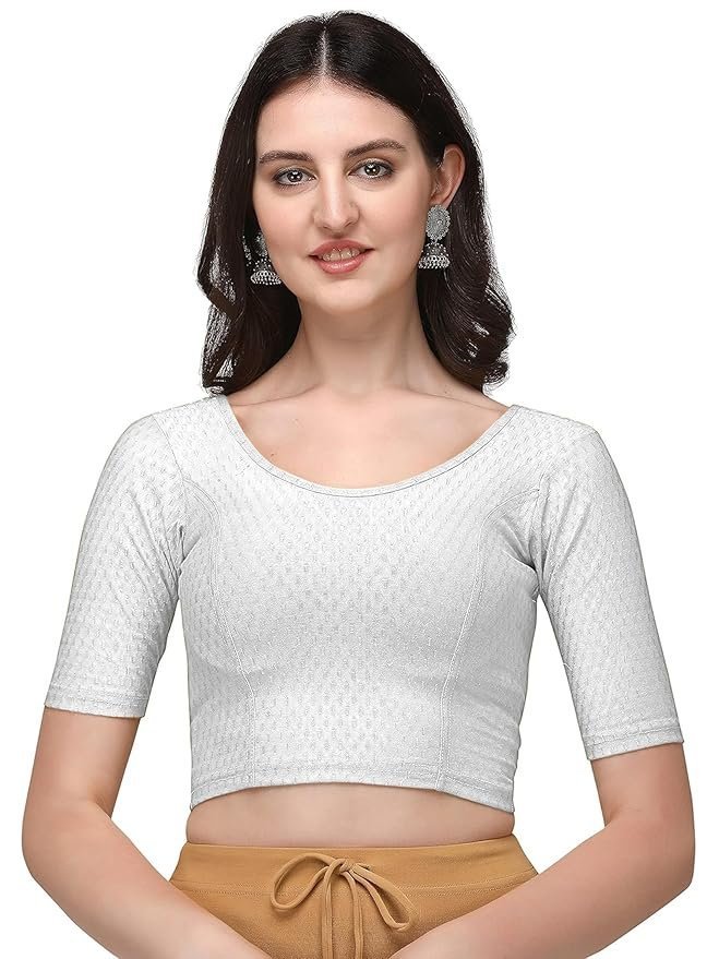 81LXa4EClNL._SY879_.jpg Women's Cotton Half Sleeve Blouse - Image 1